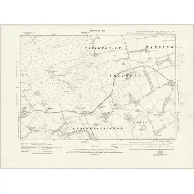 1921 Map of Northumberland nLXVII.NW, 1924 Print