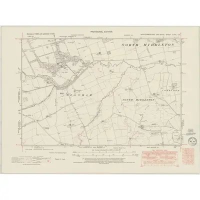 1947 Map of Northumberland nLXVII.SE, 1949 Print