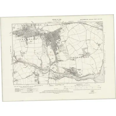 1921 Map of Northumberland nLXX.NW, 1924 Print
