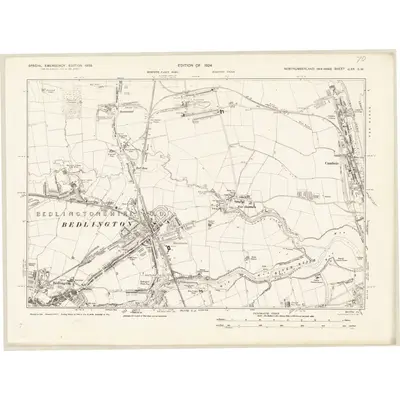 1938 Map of Northumberland nLXX.SW, 1939 Print
