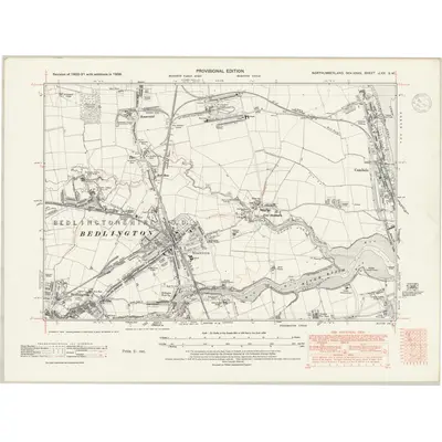 1938 Map of Northumberland nLXX.SW, 1947 Print