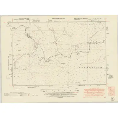 1946 Map of Northumberland nLXXI.SW & nLXXI.SE, 1951 Print