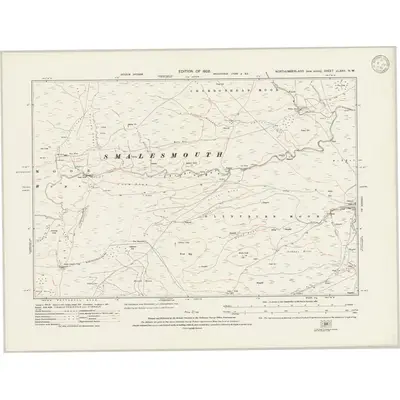 1895 Map of Northumberland nLXXII.NW, 1946 Print
