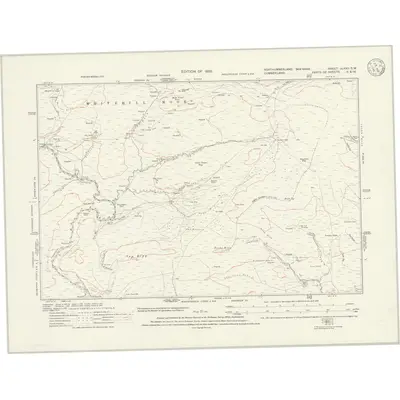 1895 Map of Northumberland nLXXII.SW, 1946 Print