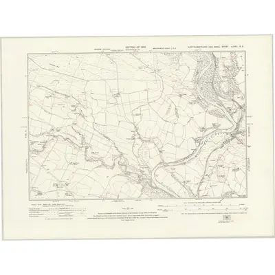 1920 Map of Northumberland nLXXIII.NE, 1925 Print