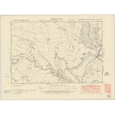 1946 Map of Northumberland nLXXIII.NE, 1952 Print