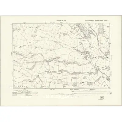 1920 Map of Northumberland nLXXIII.SE, 1925 Print