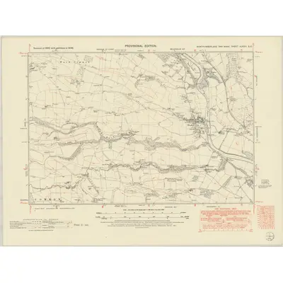 1946 Map of Northumberland nLXXIII.SE, 1952 Print