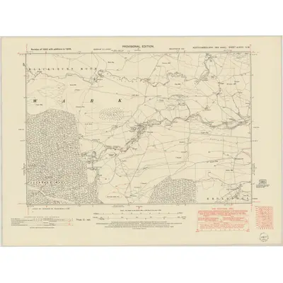1946 Map of Northumberland nLXXIII.SW, 1952 Print