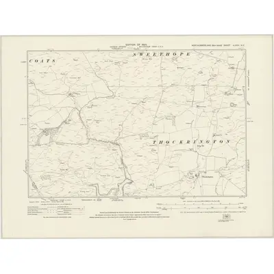 1920 Map of Northumberland nLXXIV.NE, 1925 Print