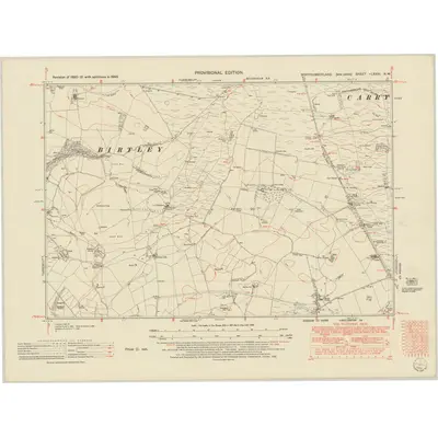 1946 Map of Northumberland nLXXIV.NW, 1952 Print