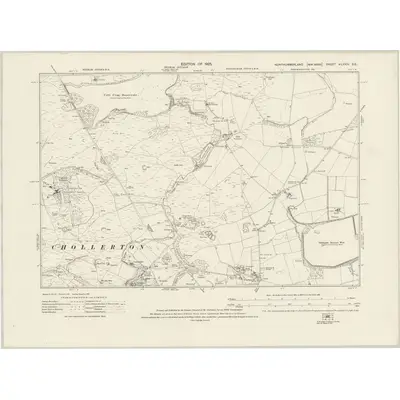 1920 Map of Northumberland nLXXIV.SE, 1925 Print