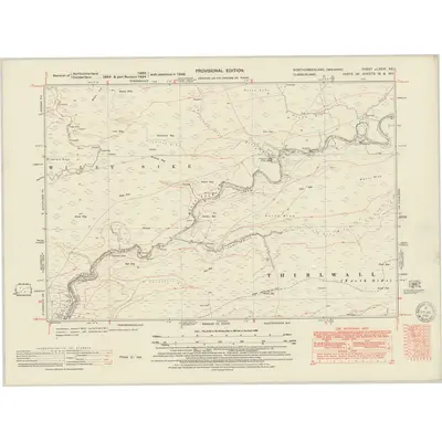 1946 Map of Northumberland nLXXIX.SE, 1951 Print