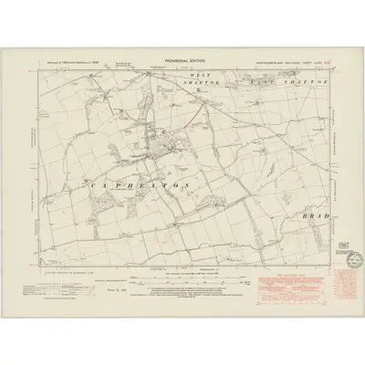 1938 Map of Northumberland nLXXV.NE, 1949 Print