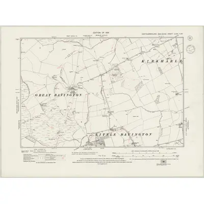 1920 Map of Northumberland nLXXV.NW, 1924 Print
