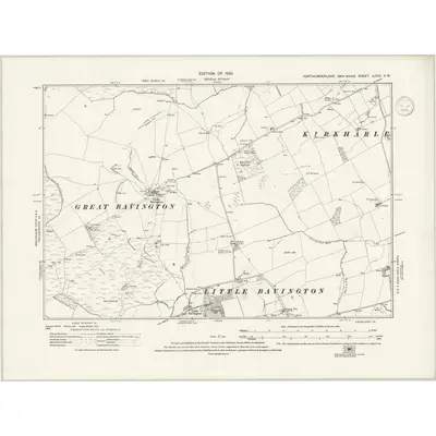 1920 Map of Northumberland nLXXV.NW, 1936 Print