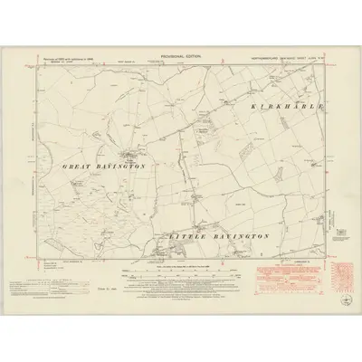 1946 Map of Northumberland nLXXV.NW, 1951 Print