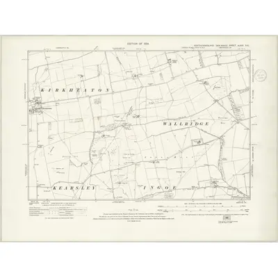 1920 Map of Northumberland nLXXV.SE, 1924 Print