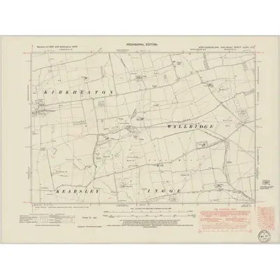 1947 Map of Northumberland nLXXV.SE, 1949 Print