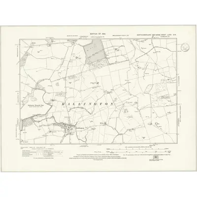 1920 Map of Northumberland nLXXV.SW, 1924 Print