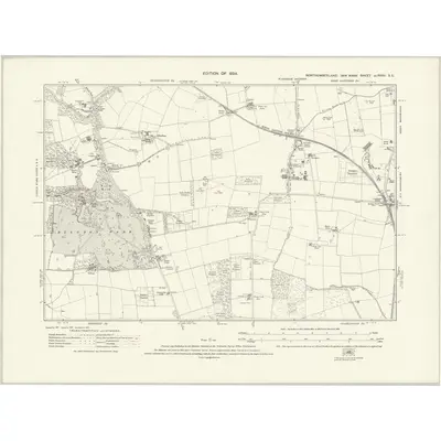 1920 Map of Northumberland nLXXVII.SE, 1924 Print