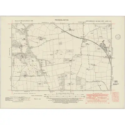 1938 Map of Northumberland nLXXVII.SE, 1948 Print