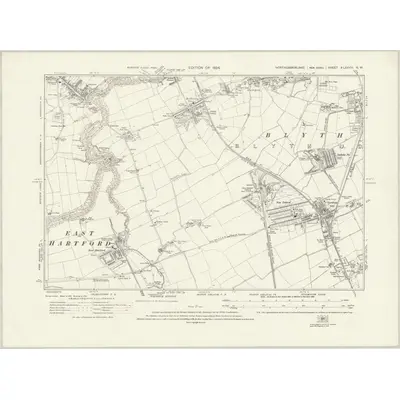 1920 Map of Northumberland nLXXVIII.NW, 1924 Print