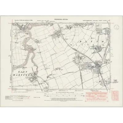 1938 Map of Northumberland nLXXVIII.NW, 1947 Print
