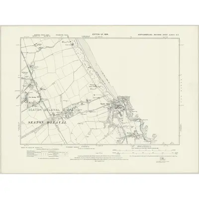 1920 Map of Northumberland nLXXVIII.SE, 1924 Print