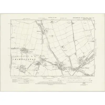 1920 Map of Northumberland nLXXVIII.SW, 1924 Print