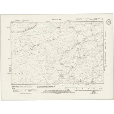 1920 Map of Northumberland nLXXX.SW, 1946 Print