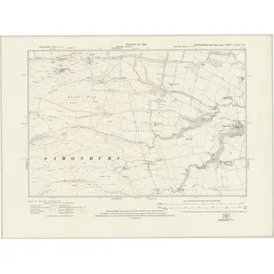 1920 Map of Northumberland nLXXXI.NE, 1925 Print