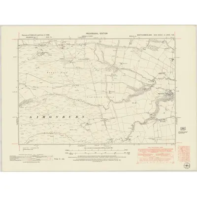 1946 Map of Northumberland nLXXXI.NE, 1951 Print