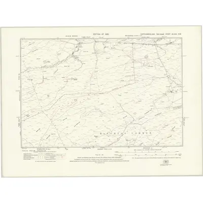 1920 Map of Northumberland nLXXXI.NW, 1925 Print