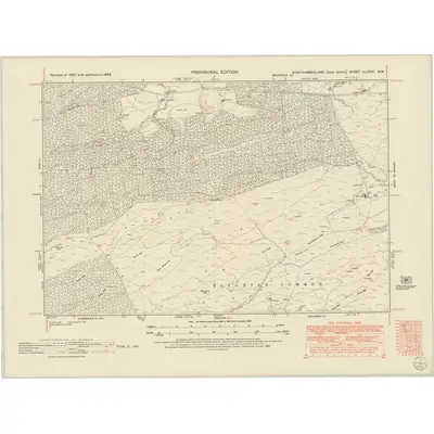 1946 Map of Northumberland nLXXXI.NW, 1952 Print