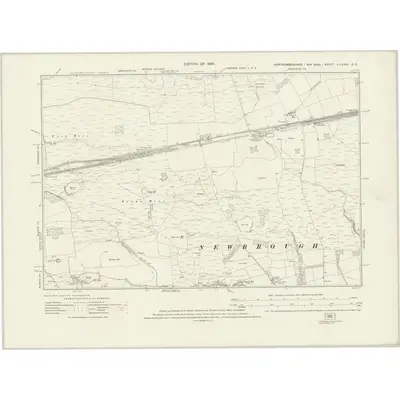 1920 Map of Northumberland nLXXXI.SE, 1925 Print