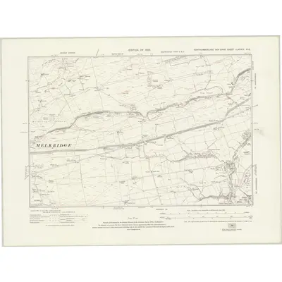 1920 Map of Northumberland nLXXXIX.NE, 1925 Print