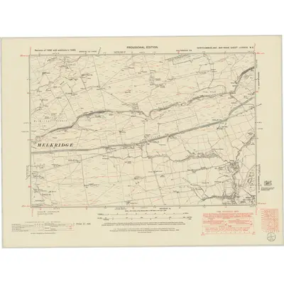 1946 Map of Northumberland nLXXXIX.NE, 1952 Print