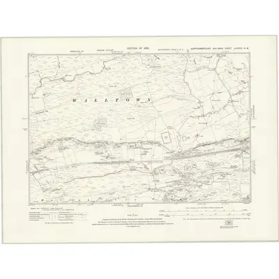 1920 Map of Northumberland nLXXXIX.NW, 1925 Print