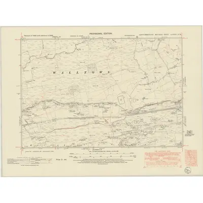 1946 Map of Northumberland nLXXXIX.NW, 1952 Print