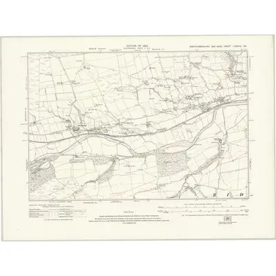 1920 Map of Northumberland nLXXXIX.SE, 1925 Print