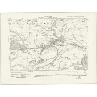 1920 Map of Northumberland nLXXXIX.SW, 1926 Print
