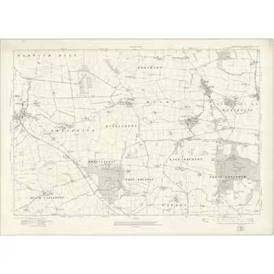 1913 Map of Northumberland nLXXXV, 1921 Print