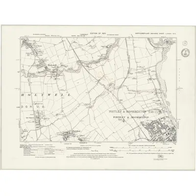 1913 Map of Northumberland nLXXXVI.NE, 1943 Print