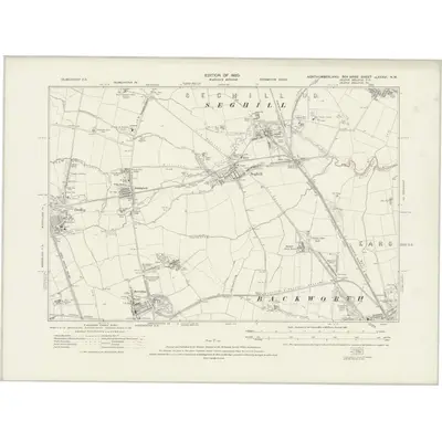 1913 Map of Northumberland nLXXXVI.NW, 1920 Print