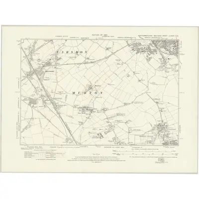 1913 Map of Northumberland nLXXXVI.SE, 1920 Print