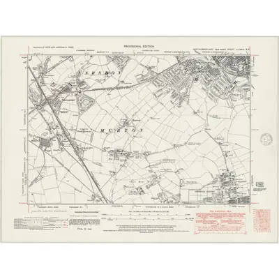 1938 Map of Northumberland nLXXXVI.SE, 1948 Print