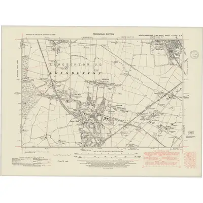 1938 Map of Northumberland nLXXXVI.SW, 1948 Print