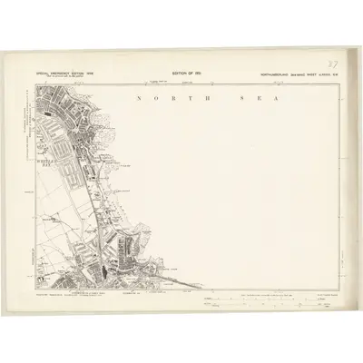 1938 Map of Northumberland nLXXXVII.SW, 1939 Print