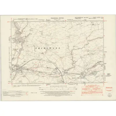 1946 Map of Northumberland nLXXXVIII.NE, 1952 Print